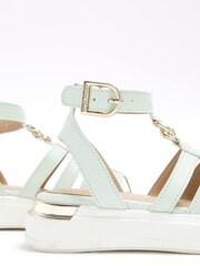 River Island Green Girls Caged Chain Silk Sandals - Image 5 of 5