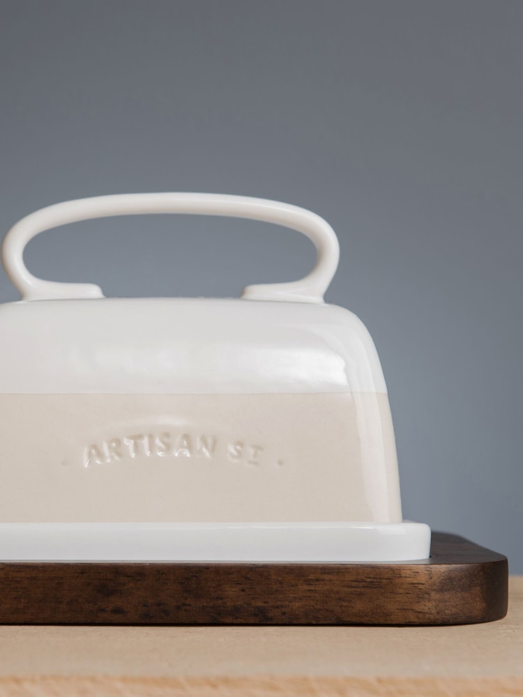 Artisan Street White Butter Dish Set - Image 1 of 3