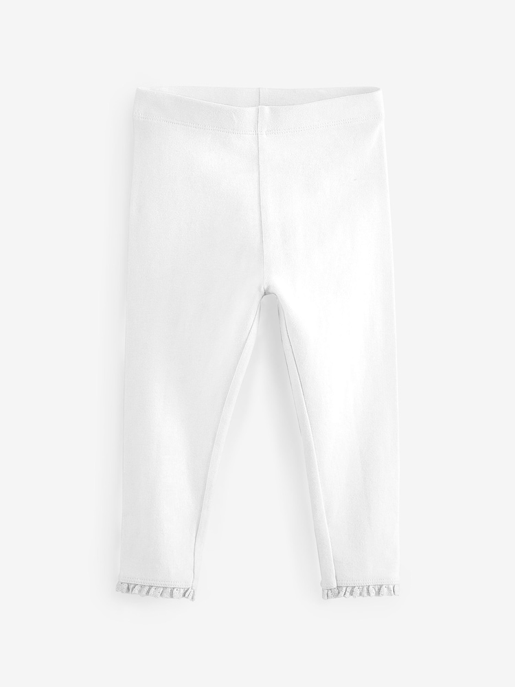 White Lace Trim Leggings (3mths-7yrs) - Image 1 of 4