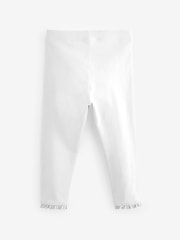 White Lace Trim Leggings (3mths-7yrs) - Image 2 of 4
