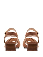 Clarks Brown Leather Serina35 Cross Sandals - Image 8 of 10