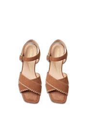 Clarks Brown Leather Serina35 Cross Sandals - Image 9 of 10