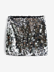 Silver Sequin Mini Skirt - Image 5 of 6