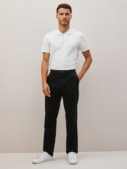 Black Straight Fit 100% Cotton Chino Trousers - Image 2 of 9