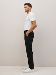 Black Straight Fit 100% Cotton Chino Trousers - Image 3 of 9