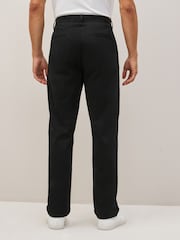 Black Straight Fit 100% Cotton Chino Trousers - Image 4 of 9