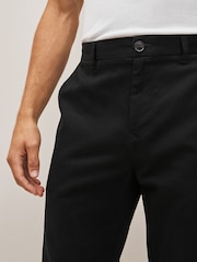 Black Straight Fit 100% Cotton Chino Trousers - Image 5 of 9