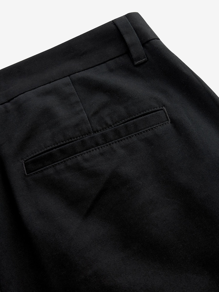 Black Straight Fit 100% Cotton Chino Trousers - Image 8 of 9