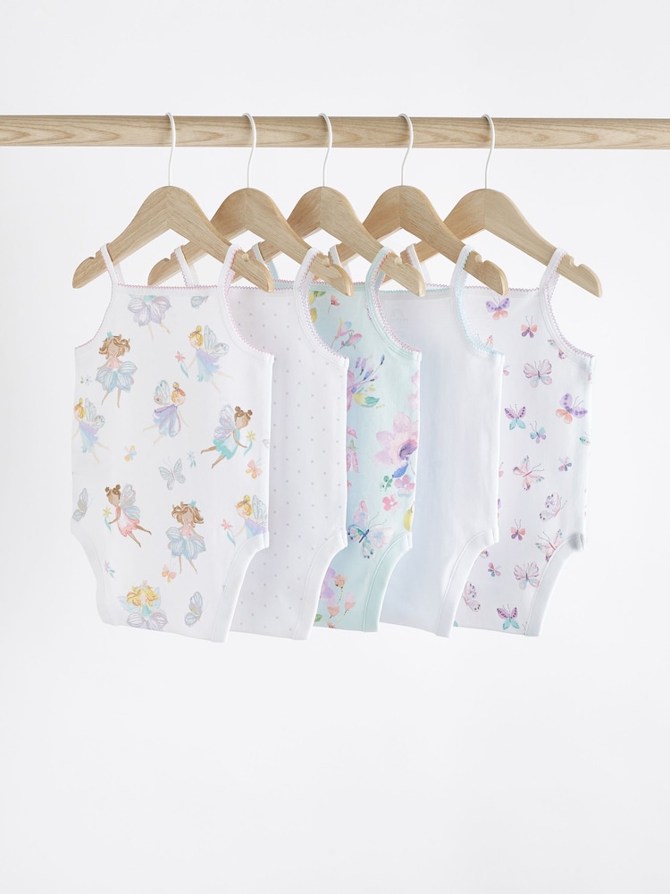 Weiß mit Feenmotiv - Baby Ärmellose Bodys im 5er-Pack - Bild 2 von 6