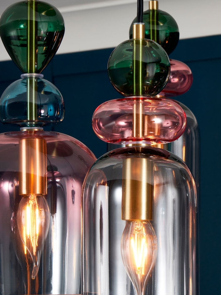 Visconte by BHS Brass Vietri Glass Pendant 5 Light Flush Ceiling Light - Image 2 of 3 Visconte by BHS Brass Vietri Glass Pendant 5 Light Flush Ceiling Light - Image 2 of 3