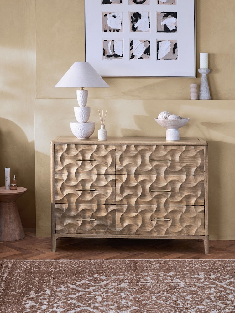 Mid Natural Alba Solid Mango Chest of Drawers - Image 1 of 7