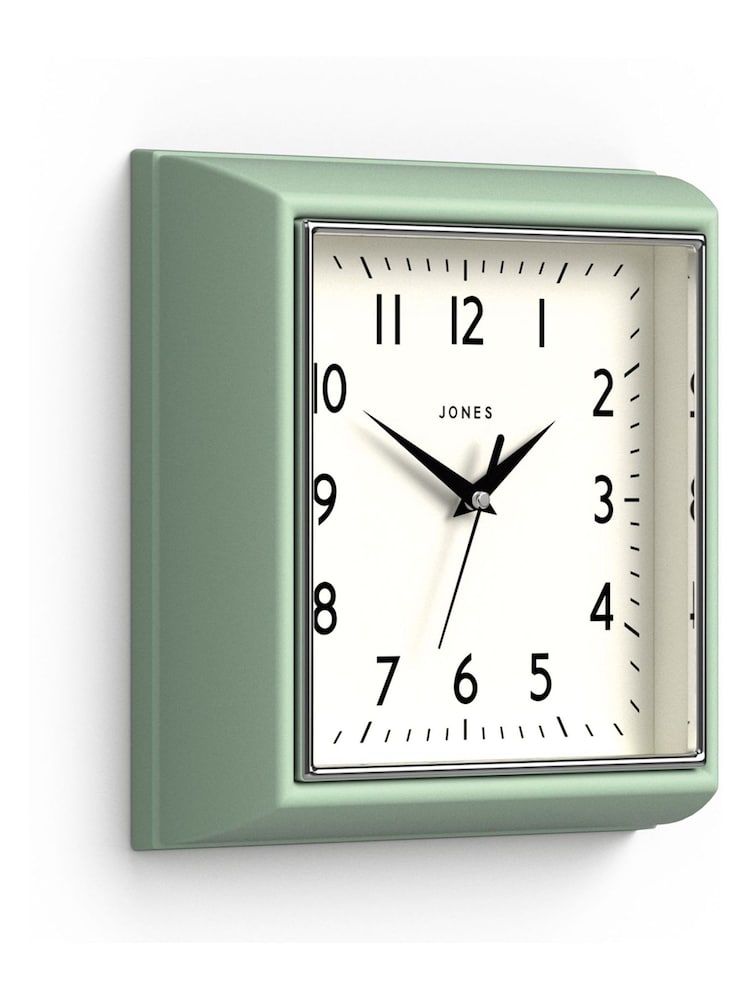 Jones Clocks Green A Retro Square Wall Clock - Image 4 of 4 Jones Clocks Green A Retro Square Wall Clock - Image 4 of 4