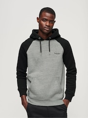 Superdry Black/Gray Essential Baseball Hoodie - Image 1 of 6