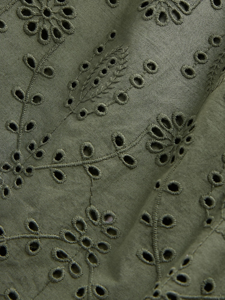 Cămașă cu broderie Myleene Klass Verde Mânecă scurtă Coord kaki - Imaginea 8 din 8