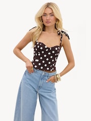 LOAVIES Black Timeless Moments Polka Dot Top - Image 1 of 5