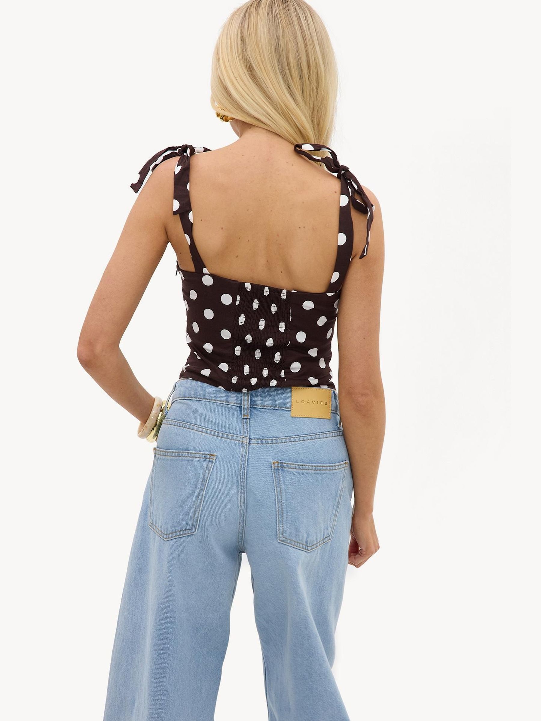 Buy LOAVIES Black Timeless Moments Polka Dot Top from Next USA