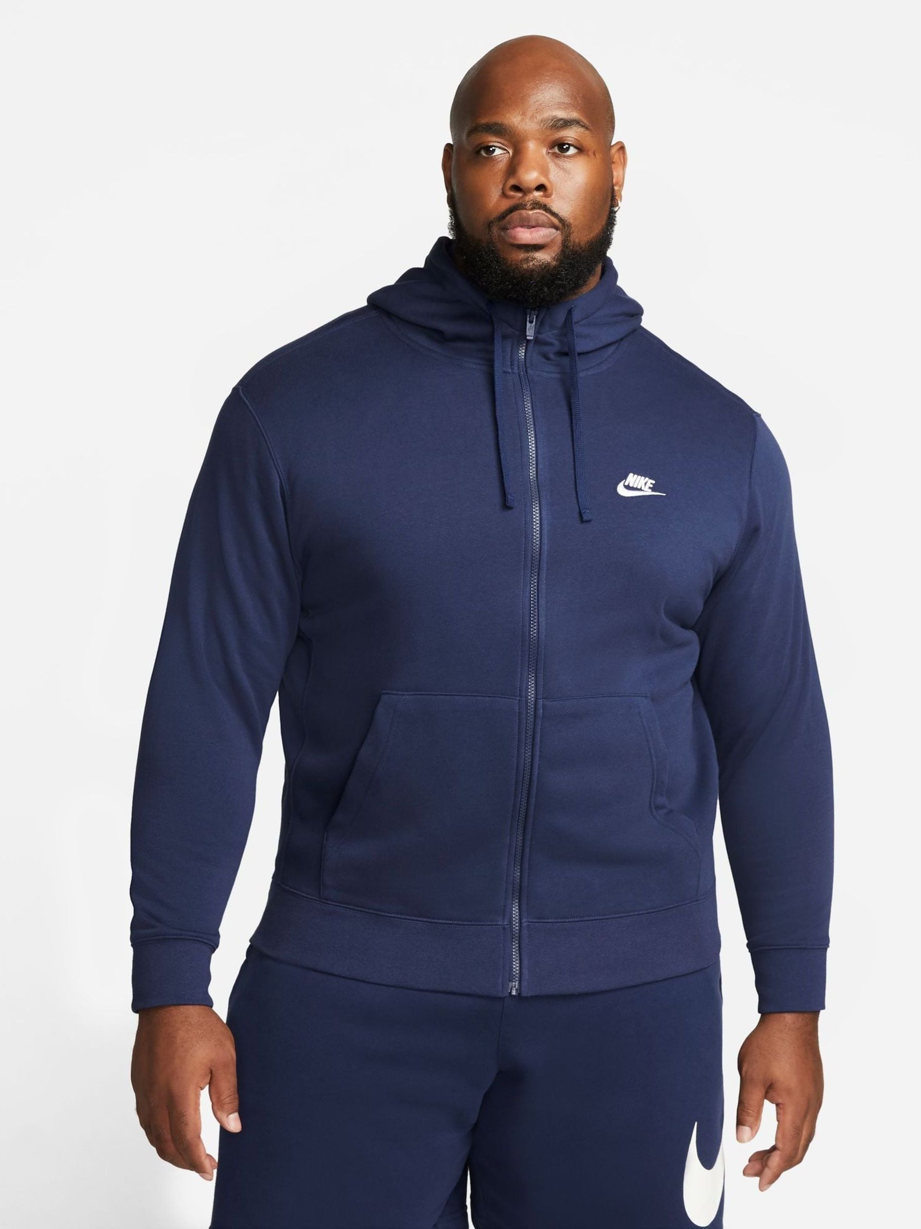 Buy Nike Navy Club Zip Up Hoodie from Next Netherlands