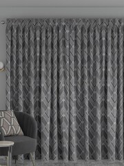 Silver Luxe Deco Geo Made To Measure Curtains - Image 2 of 9