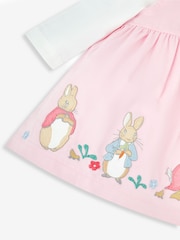 JoJo Maman Bébé Pink Peter Rabbit Appliqué Baby Dress & Body Set - Image 8 of 8