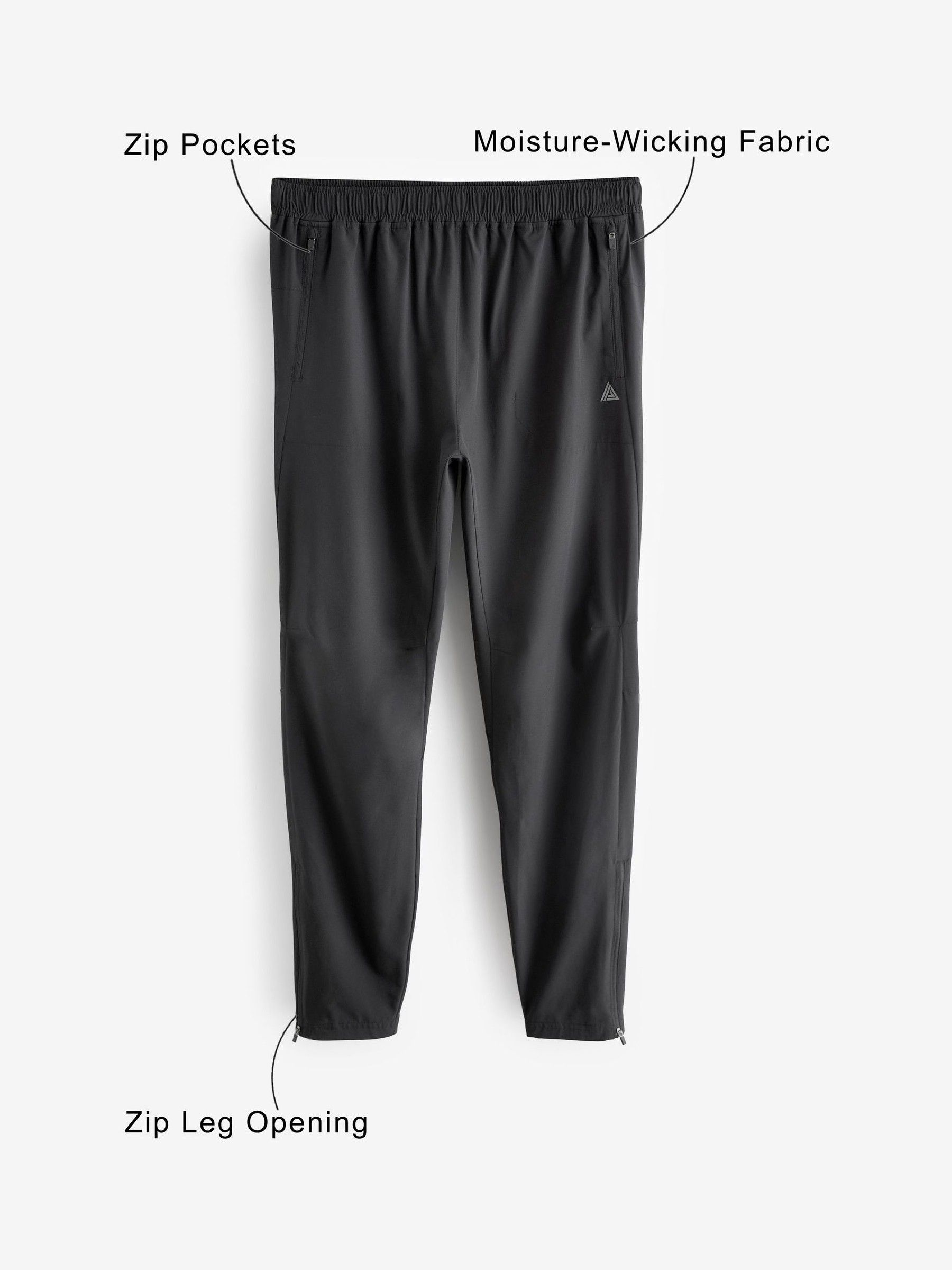 ネクスト Buy Black Slim Fit Active Woven Gym Training Joggers from Next