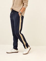 Navy Blue/ Camel Side Stripe Taper Trousers - Image 2 of 6