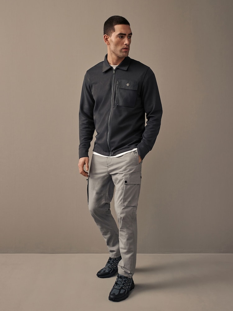 Slate Grey Utility Shacket - Image 2 of 10