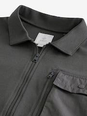 Slate Grey Utility Shacket - Image 9 of 10