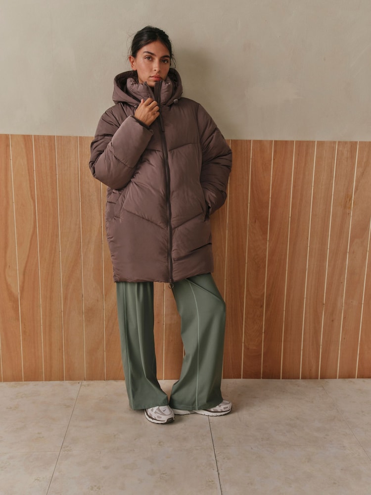 Gym King Brown Mid Length Puffer Coat - Image 2 of 6 Gym King Brown Mid Length Puffer Coat - Image 2 of 6
