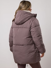 Gym King Brown Mid Length Puffer Coat - Image 4 of 6