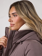 Gym King Brown Mid Length Puffer Coat - Image 6 of 6