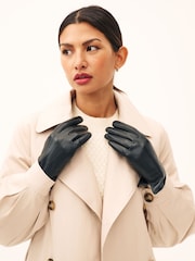 Black Leather Gloves - Image 1 of 3