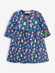 JoJo Maman Bébé Navy Girls' The Very Hungry Caterpillar Button Front Dress - Image 1 of 4