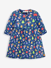 JoJo Maman Bébé Navy Girls' The Very Hungry Caterpillar Button Front Dress - Image 2 of 4