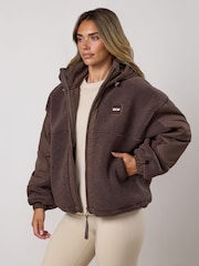 Gym King Brown Borg Woven Jacket - Image 5 of 6