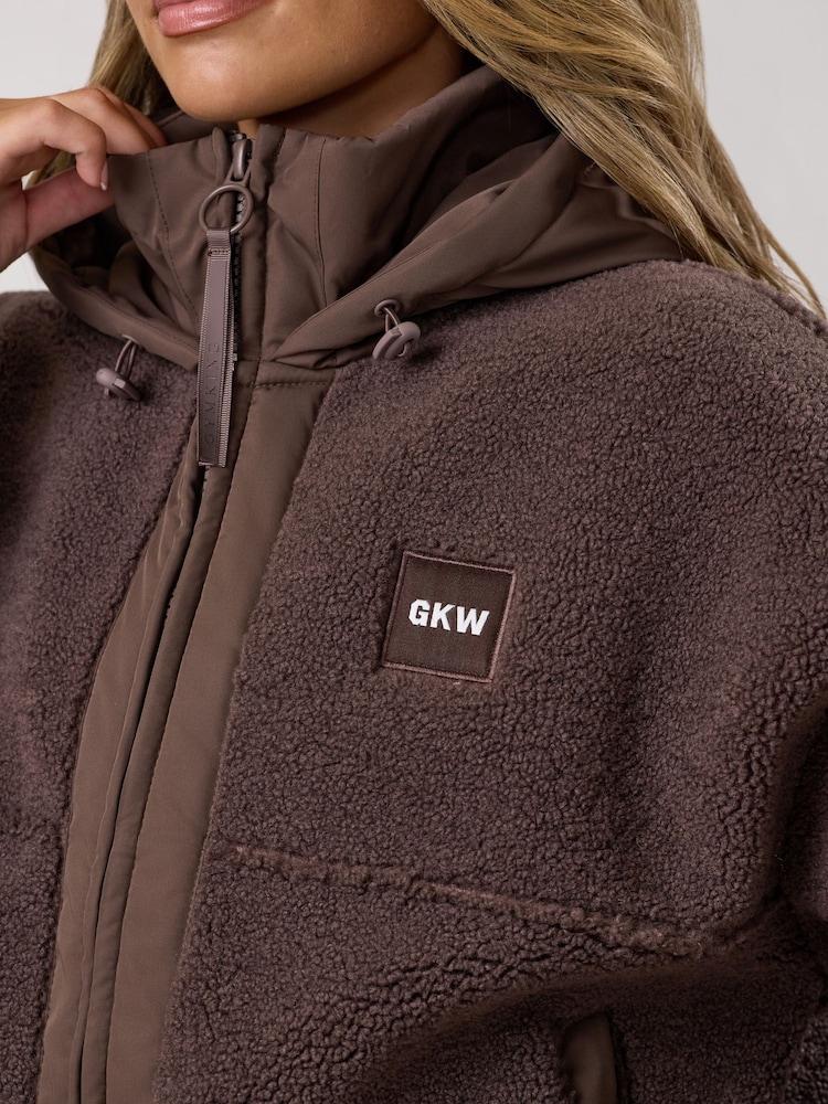 Gym King Brown Borg Woven Jacket - Image 6 of 6 Gym King Brown Borg Woven Jacket - Image 6 of 6