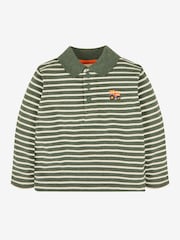 JoJo Maman Bébé Khaki Boys' Tractor Polo Shirt - Image 1 of 3