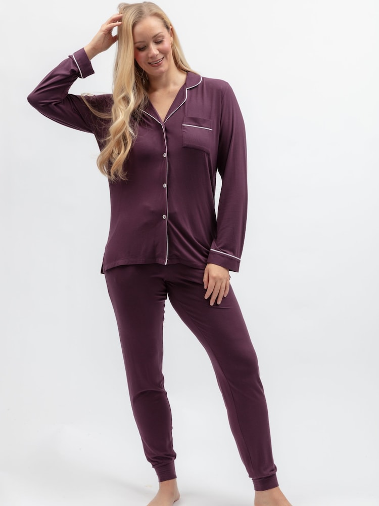 Cyberjammies Brown Revere Jersey Pyjamas Set - Image 2 of 4