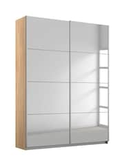 Rauch Oak Cameron Mirror Sliding 1.3m Sliding Semi-fitted Wardrobe - Image 2 of 2