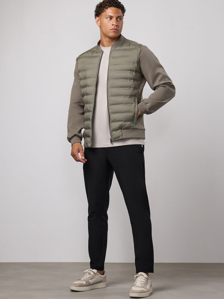 Gym King Green Signature Hybrid Bomber Jacket - Image 1 of 4 Gym King Green Signature Hybrid Bomber Jacket - Image 1 of 4
