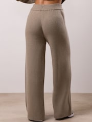 Gym King Cream Rib Knit Mid Rise Wide Leg Trousers - Image 4 of 6