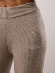 Gym King Cream Rib Knit Mid Rise Wide Leg Trousers - Image 6 of 6