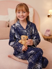 Diseño zodiacal en azul - Conjunto de pijama de manga larga estampado de Cyberjammies - Imagen 1 de 4