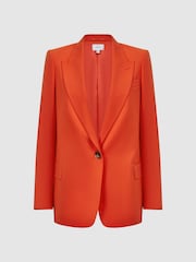 Reiss Orange Celia Tailored Fit Wool Blend Single Breasted Suit Blazer - Image 4 of 4