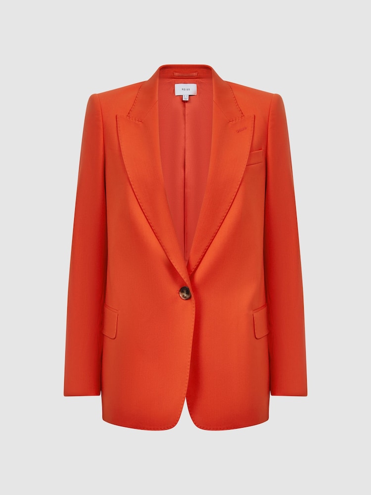 Reiss Orange Celia Tailored Fit Wool Blend Single Breasted Suit Blazer - Image 4 of 4