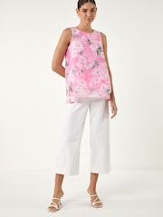 Roman Pink Floral Blurred Print Vest Top - Image 2 of 4