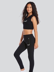Pineapple Black Skinny Zip Girls Joggers - Image 3 of 5