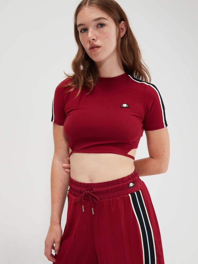 Ellesse Red Maldonado Cropped T-Shirt - Image 1 of 5