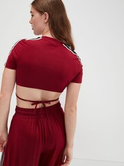 Ellesse Red Maldonado Cropped T-Shirt - Image 2 of 5