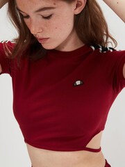 Ellesse Red Maldonado Cropped T-Shirt - Image 4 of 5