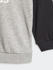 adidas Black/Grey Kids Essentials Colorblock Jogger Set - Image 4 of 5